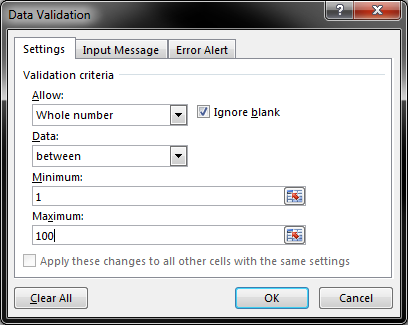 Excel Data Validation Function 3